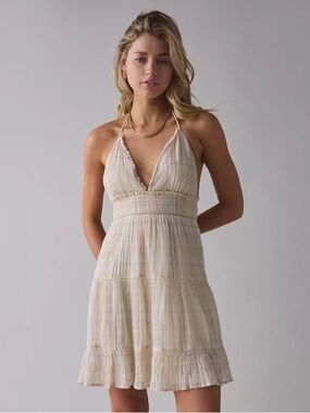 Urban Outfitters | Kimchi Blue Phoebe Cotton Open-Back Halter Knee Length Dress